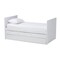 Baxton Studio Linna Modern White-Finished Daybed with Trundle 146-8201 - alternate 1
